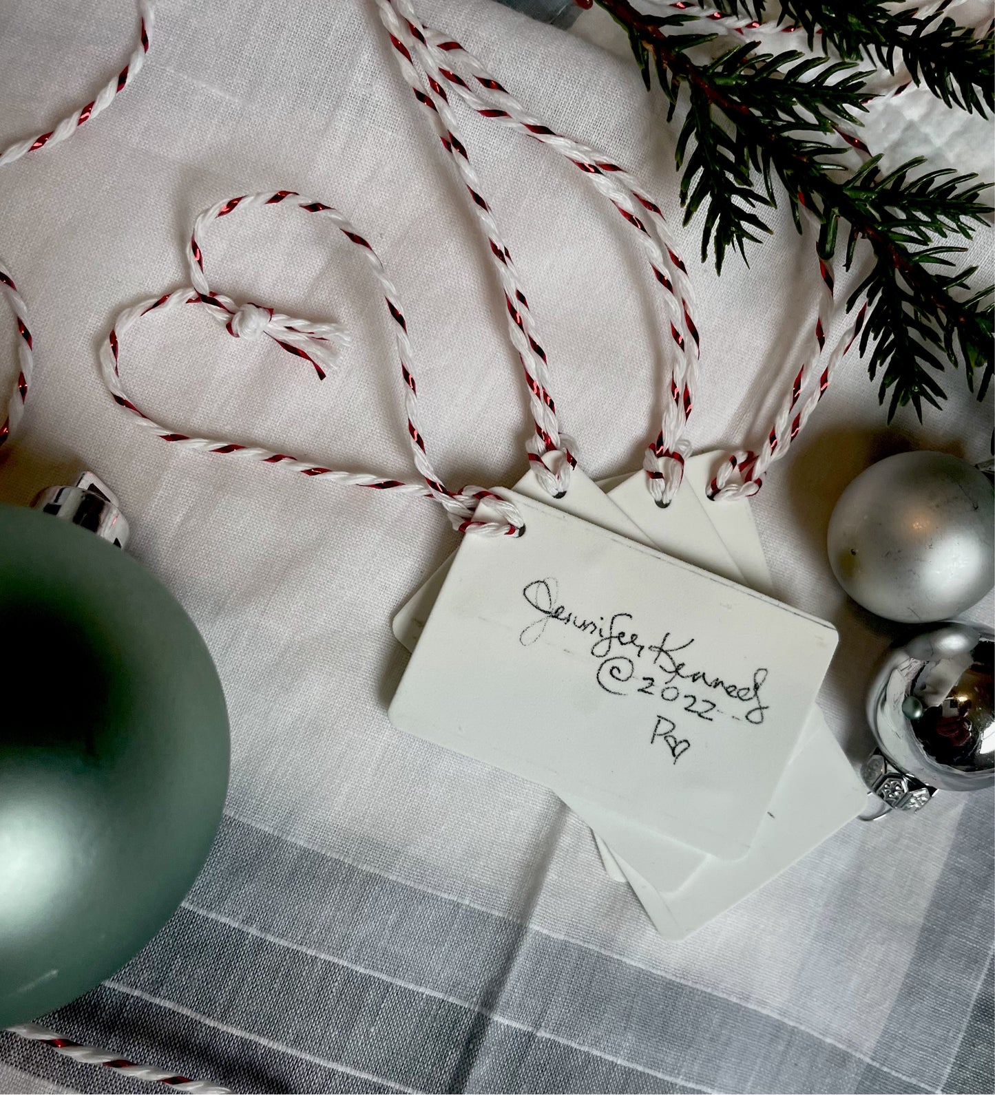 2022 Christmas Greenery Clay Print Ornaments