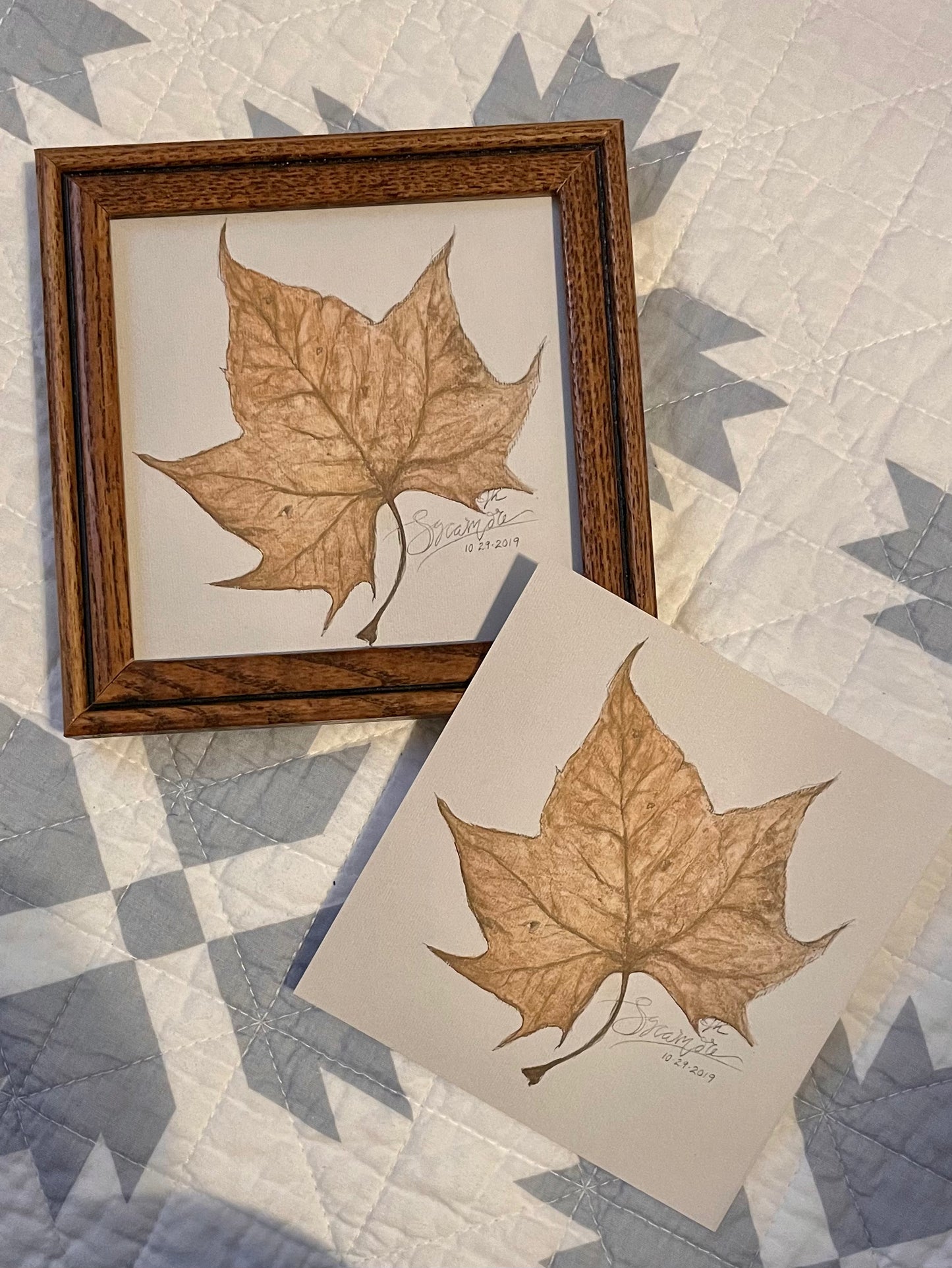 5x5 Sycamore Leaf Fine Art Print Print
