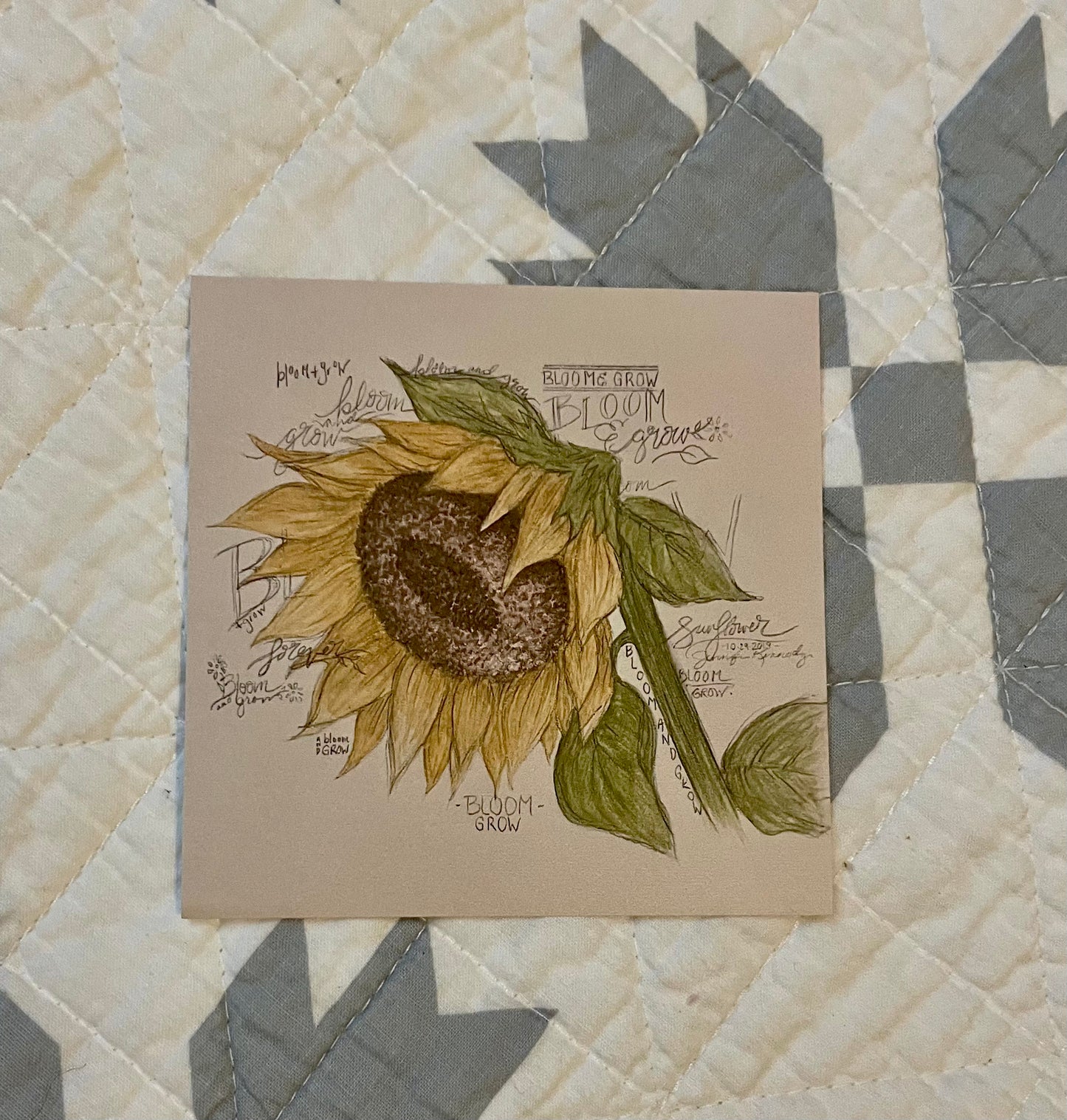 Bloom aka Hand-lettered Sunflower