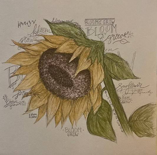 Bloom aka Hand-lettered Sunflower