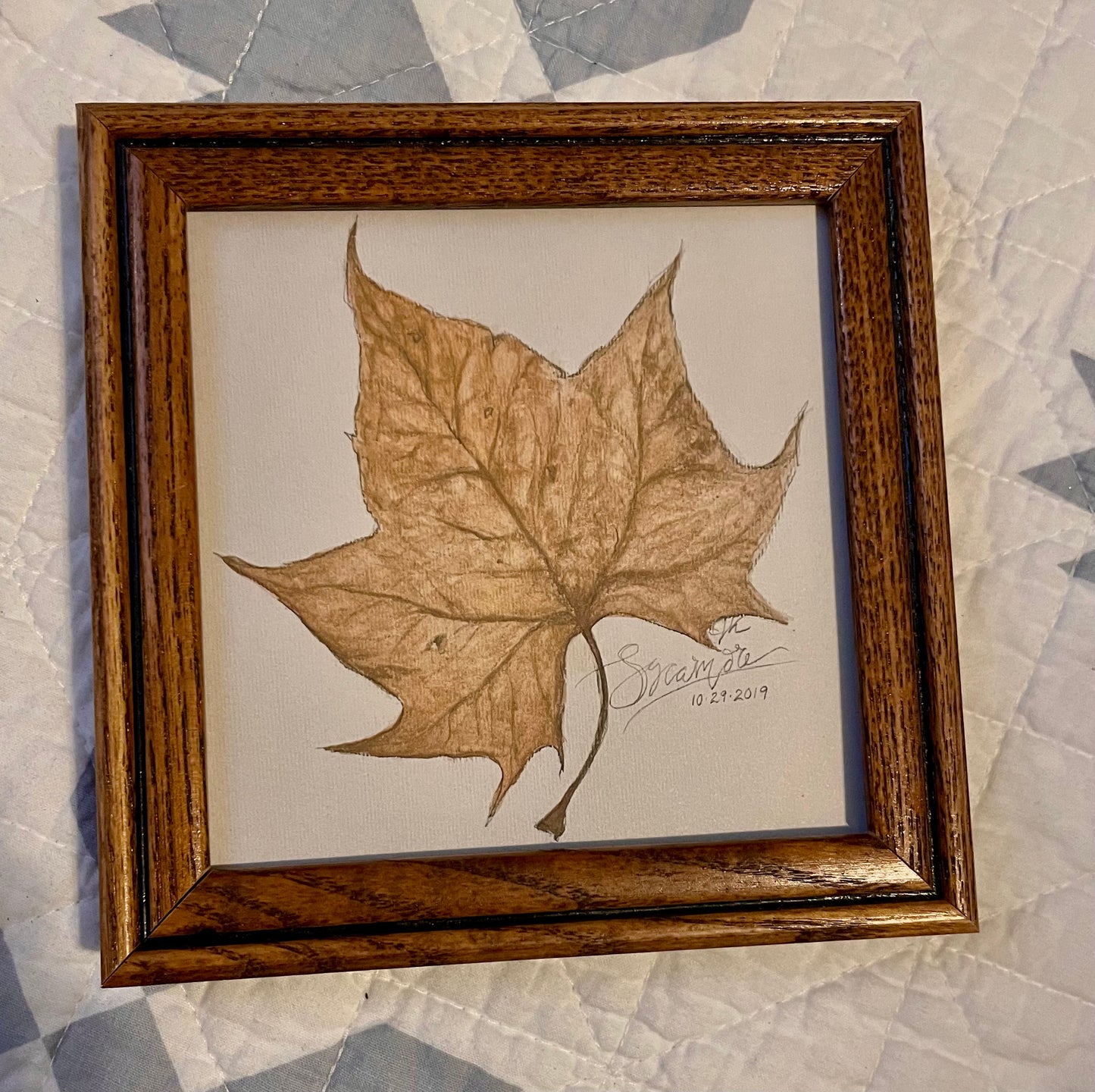 5x5 Sycamore Leaf Fine Art Print Print