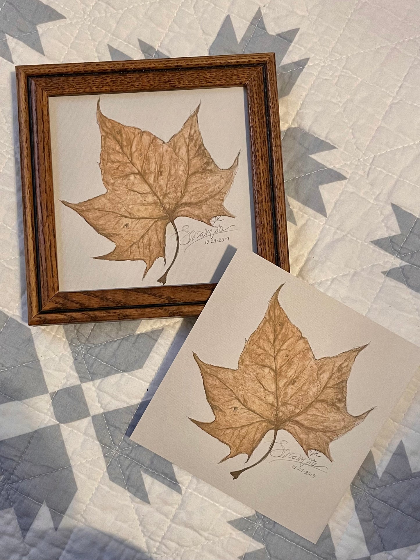 5x5 Sycamore Leaf Fine Art Print Print